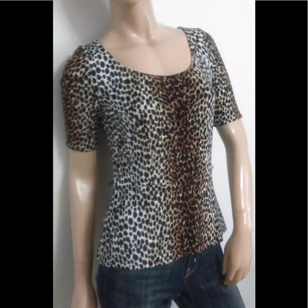 WHBM leopard Top blouse shirt Small S Sm
